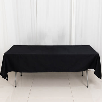 Black Rectangle 100% Cotton Linen Seamless Tablecloth 60"x102"