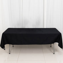 60 Inch x 102 Inch Rectangle 100% Black Cotton Linen Seamless Tablecloth