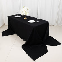 Black Seamless Tablecloth 90 Inch x 156 Inch Rectangle In 100% Cotton Linen