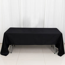 Rectangle 60 Inch x 126 Inch Black 100% Cotton Linen Seamless Tablecloth