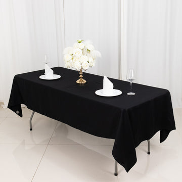 Create an Unforgettable Atmosphere with the Black Rectangle 100% Cotton Linen Seamless Tablecloth