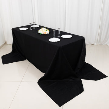 Create an Unforgettable Event with the Black Rectangle 100% Cotton Linen Seamless Tablecloth