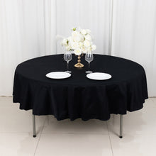 Seamless Black 100% Cotton Linen Tablecloth 90 Inch Round