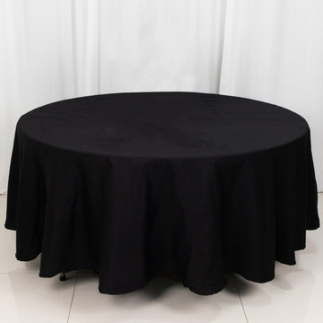 Black Round 100% Cotton Linen Seamless Tablecloth 108"
