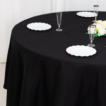Seamless 108 Inch Black Round 100% Cotton Linen Tablecloth