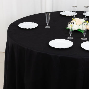 Unmatched Quality and Durability: The Black Round 100% Cotton Linen Seamless Tablecloth