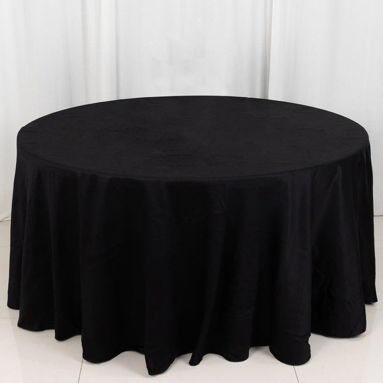 100% Cotton Linen Seamless Tablecloth In Black 120 Inch Round