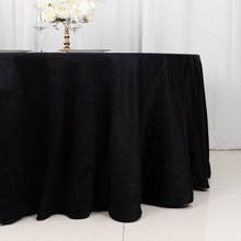 100% Cotton Linen Seamless Tablecloth In Black 120 Inch Round