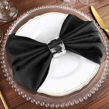 Elevate Your Table Setting with Black Reusable Linen Napkins