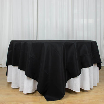 Black Seamless Premium Polyester Square Table Overlay 220GSM 90"x90"