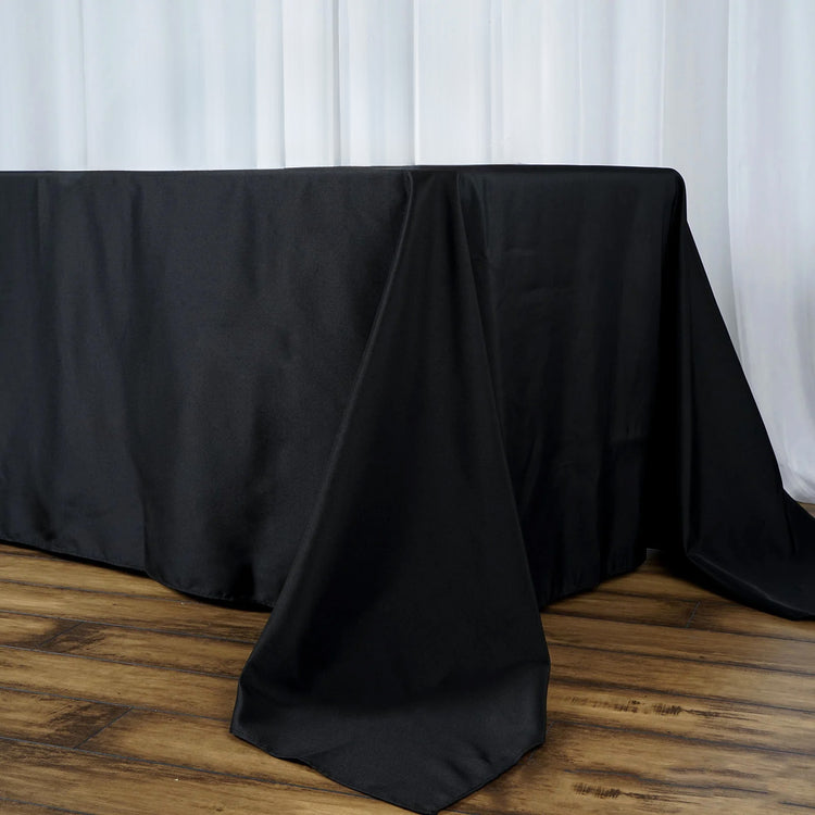 Black Seamless Premium Polyester Tablecloth 220GSM 90"x156"