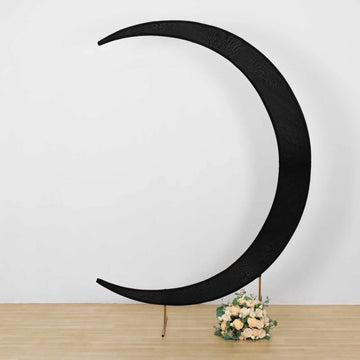 <strong>Transform Your Wedding Story With Black Spandex Crescent Moon Chiara Backdrop Stand Cover</strong>