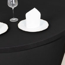 Black Stretch Spandex Fitted Round Tablecloth With Foot Pockets - 6ft