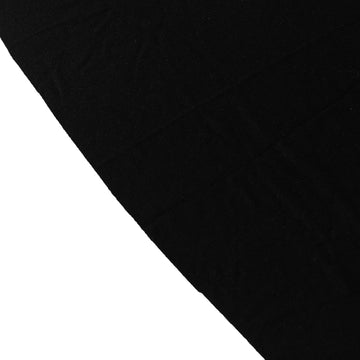 Stretchy Black Round Tablecloth With Ruffles