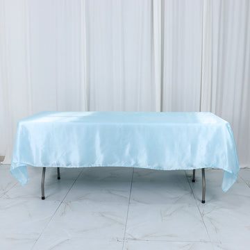 Elegant Blue Satin Tablecloth for a Sophisticated Touch