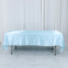 60 Inch x 102 Inch Blue Satin Rectangular Tablecloth