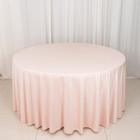 Blush Premium Scuba Round Tablecloth, Wrinkle Free Polyester Seamless Tablecloth 120"