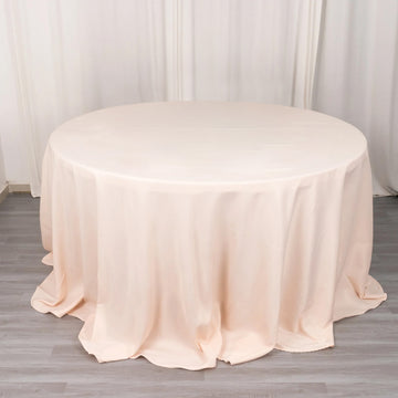 Elegant Blush Seamless Premium Polyester Round Tablecloth 220GSM 132''