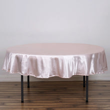 Round Tablecloth 90 Inch In Blush Rose Gold Satin 