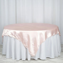 Blush Rose Gold 72 Inch x 72 Inch Satin Square Table Overlay Seamless