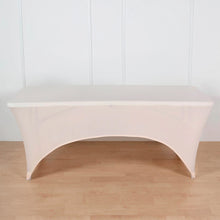 6ft Blush Rose Gold Spandex Stretch Fitted Rectangular Tablecloth