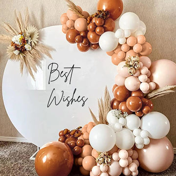 124 Pack | Boho Neutral DIY Balloon Garland Arch Kit, Rustic Double Layer Latex Balloons Party Kit