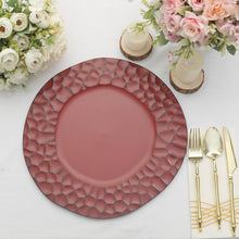 charger plates, plastic charger plates, decorative charger plates, dinner chargers, round chargers, hammered rim charger plates