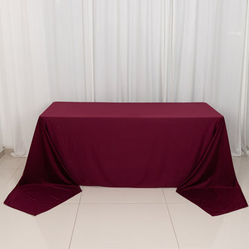 Burgundy Premium Scuba Rectangular Tablecloth, Wrinkle Free Polyester Seamless Tablecloth - 90"x156"