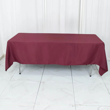 Elevate Your Event with the Burgundy Seamless Polyester Rectangular Tablecloth