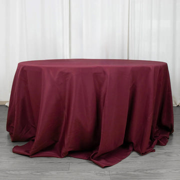 Elevate Your Event with the Burgundy Round Tablecloth
