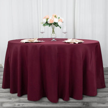 Add Elegance to Your Event with the Burgundy Round Tablecloth