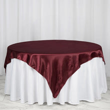 Burgundy Seamless Satin Square Tablecloth Overlay 72 Inch x 72 Inch