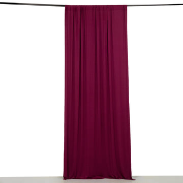 Burgundy 4-Way Stretch Spandex Drapery Panel with Rod Pockets, Photography Backdrop Curtain - 5ftx10ft
