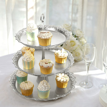 Make a Statement with the Metallic Silver Cupcake Tower