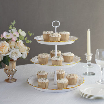 Make a Statement with our White 3-Tier Cupcake Tray Tower