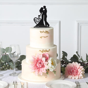 Cherish the Memories with a Black Acrylic Silhouette Mr and Mrs Wedding Cake Topper