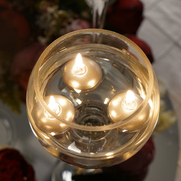 Add Elegance to Your Event with Metallic Silver Mini Disc Floating Candles