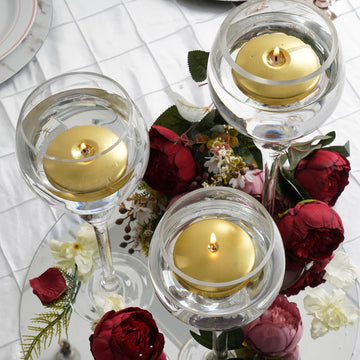 Add Elegance to Your Event with Metallic Gold Floating Candles