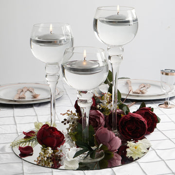 Add a Touch of Glamour with Metallic Silver Disc Unscented Floating Candles