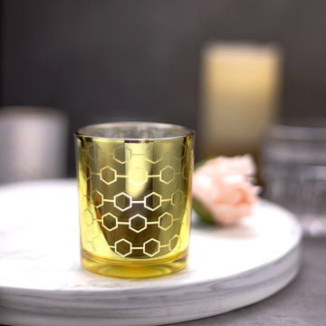 Elegant Gold Mercury Glass Candle Holders for Stunning Event Décor