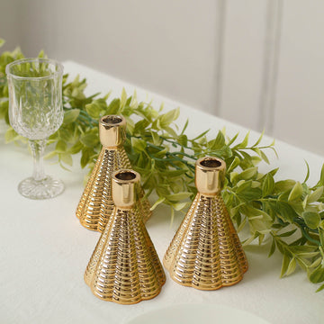 Elevate Your Event Decor with Metallic Gold Candlestick Stands