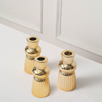 Create Unforgettable Events with our Metallic Gold Candlestick Holders
