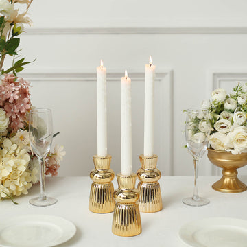 Add Elegance to Your Space with Metallic Gold Ceramic Taper Candle Holders