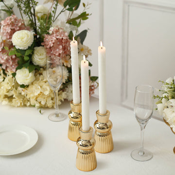 Add a Touch of Timeless Elegance with Metallic Gold Ceramic Taper Candle Holders