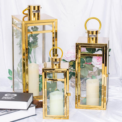 Gold wedding lanterns for wedding altar decor and ceremony styling