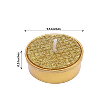 9 Pack of Metallic Gold Unscented Dripless Wax Textured Design Tealight Candles