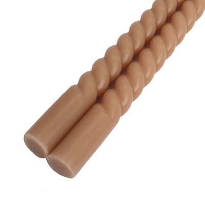 Twisted silicone rope in beige color with smooth ends