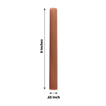 5 Pack | 9inch Beige Premium Unscented Ribbed Wick Taper Candles