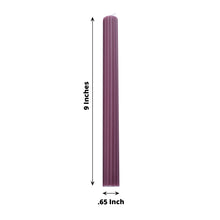 5 Pack | 9inch Cinnamon Rose Premium Unscented Ribbed Wick Taper Candles