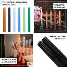 5 Pack | 9inch Assorted Blue Premium Unscented Ribbed Wick Taper Candles
